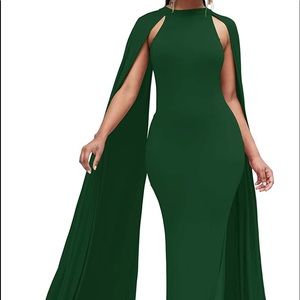 Elegant Evening Gown with Cape
